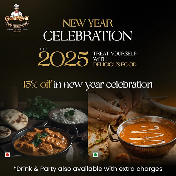 gomti grill restaurant new year celebration offer