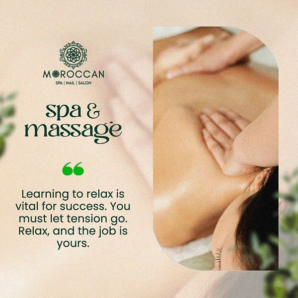 moroccan spa massage quote social post