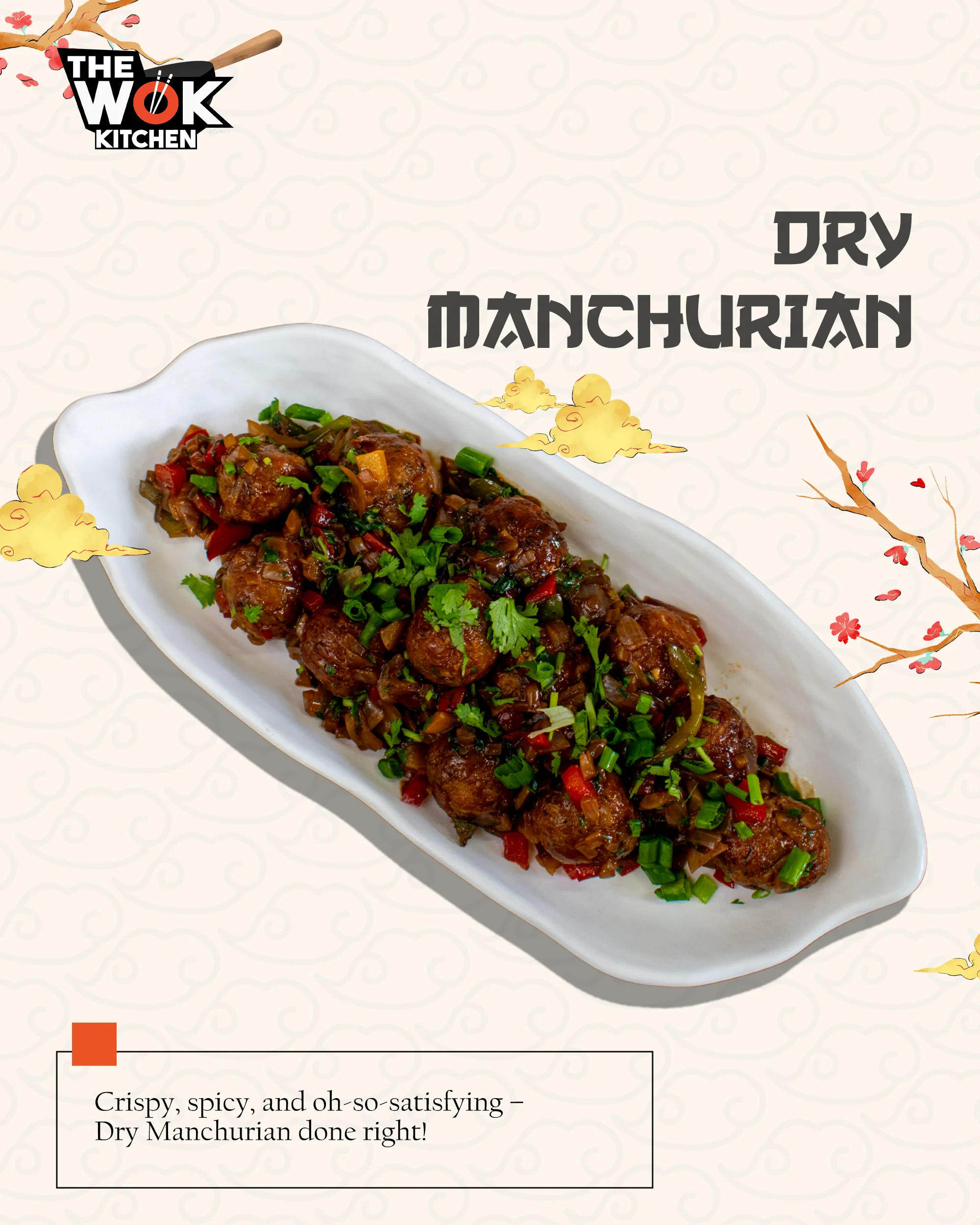 restaurant dry manchurian food promotional post